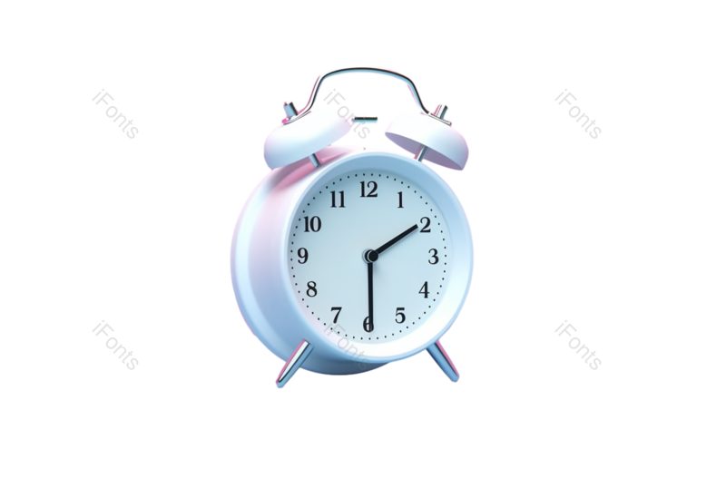 插画图片,蓝色元素,机器PNG,时钟免抠素材